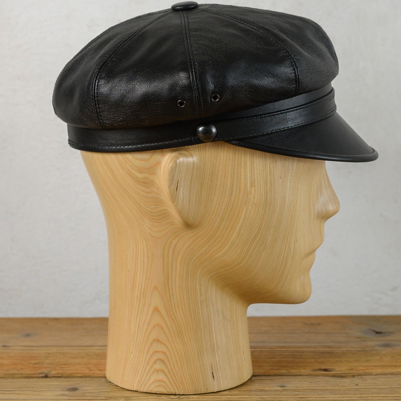A Vintage Harely Style Motorcycle Hat Made Of Pure Natural Leather
